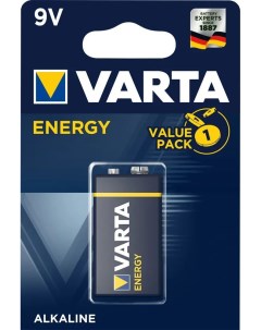 Батарейка ENERGY крона 9 В 9V 1 штука в блистере Varta