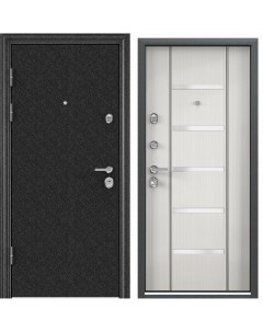 Дверь входная для квартиры металлическая Torex Defender 950х2100 левый черный бежевый Torex стальные двери