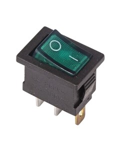 Выключатель клавишный Mini ON OFF зеленый с подсветкой 36 2153 Rexant
