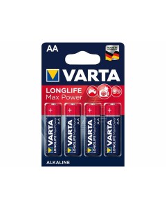 Батарейки пальчиковые LR6 AA LongLife Max Power 4 шт Varta