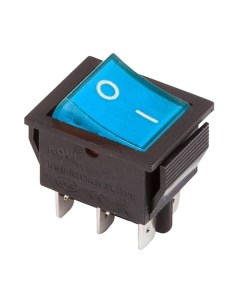 Выключатель клавишный ON ON синий с подсветкой 36 2351 Rexant