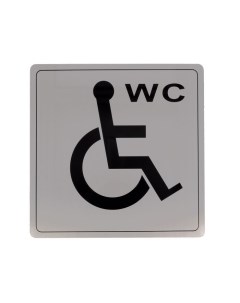 Информационная табличка Туалет для инвалидов из нержавеющей стали 103 140х140 IN Amig