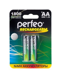 Аккумуляторные батарейки AA1800mAh 2 шт Perfeo