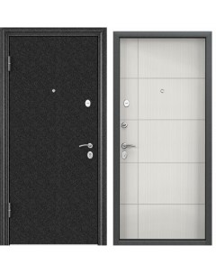 Дверь входная для квартиры металлическая Torex Flat XL 950х2050 левый черный белый Torex стальные двери