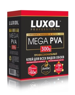 Клей обойный MEGA PVA универсальный Professional 300г Luxol
