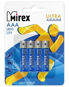 Батарейка щелочная LR03 AAA 1 5V 4 шт Mirex