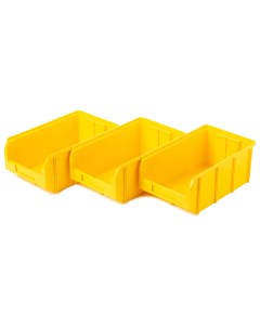 Пластиковый ящик V 3 К3 желтый 342х207х143мм комплект 3 штуки Стелла-техник