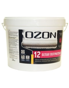 Краска акрилатно латексная моющаяся OZON 12 ВД АК 152А 12 А белая 9л Ozone