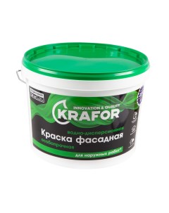 Краска в д фасадная особопрочная 14 кг зелен Krafor