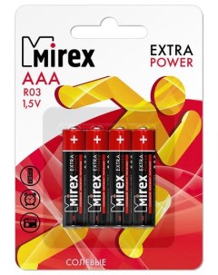 Батарейка солевая R03 AAA 1 5V 4 шт Mirex
