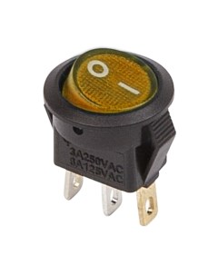 Круглый выключатель клавишный Micro ON OFF желтый с подсветкой 36 2532 Rexant