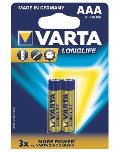 Батарейка Longlife LR03 2BL 2 шт Varta