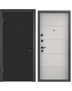 Дверь входная для квартиры металлическая Torex Flat M 950х2050 левый черный белый Torex стальные двери