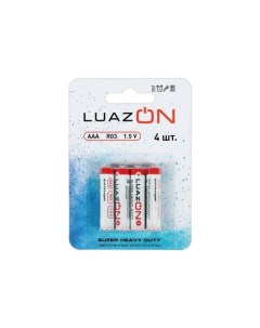 Батарейка солевая LuazON Heavy Duty AAA уп 4 шт Цв Разноцветный Nobrand