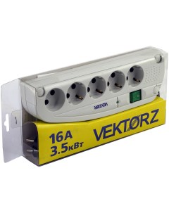 Vektor Сетевой фильтр Vektor Z 3 5 кВт светло серый 1 8 2м для бытовой техники повышенная Vector