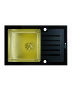 Мойка для кухни из нержавеющей стали Eco Glass SMG 780B Gold PVD Seaman