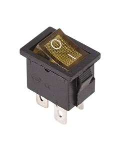 Выключатель клавишный Mini ON OFF желтый с подсветкой 36 2192 Rexant