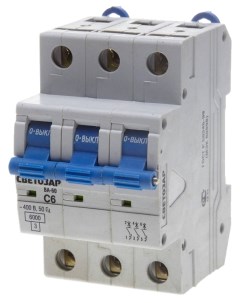 Автоматический выключатель SV 49063 06 C 6 A 6 кА 400 В Светозар