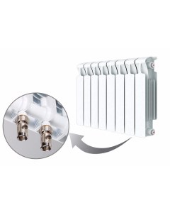 Биметаллический радиатор Monolit Ventil 350 8 секций белый RM35008НП50 Rifar