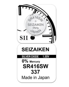 Батарейка 337 SR416SW Silver Oxide 1 55V 1 шт Seizaiken