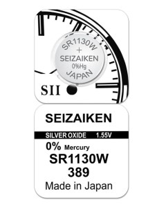 Батарейка 389 SR1130W Silver Oxide 1 55V 1 шт Seizaiken