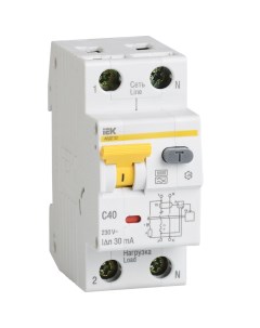 Автоматический выключатель дифференциального тока двухполюсный АВДТ 32 10А 30мА тип Iek