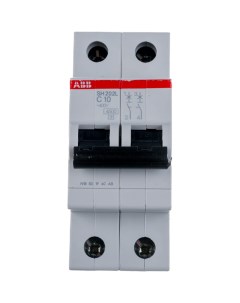 Автоматический модульный выключатель 2п C SH202L 4 5кА 10А 2CDS242001R0104 Abb