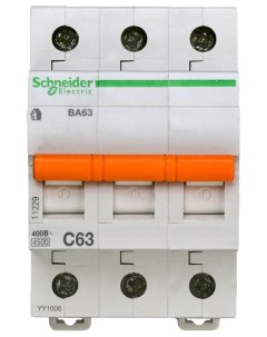 Выключатель автоматический модульный Домовой BA63 3 поста C 63 А 4 5 кА Schneider electric