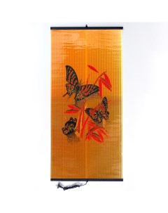 Инфракрасный настенный обогреватель Бабочки красные на оранжевом Бархатный сезон
