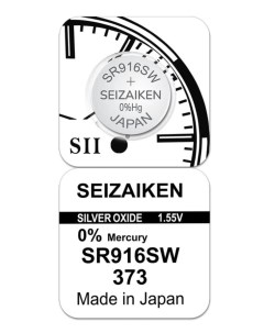 Батарейка 373 SR916SW Silver Oxide 1 55V 1 шт Seizaiken