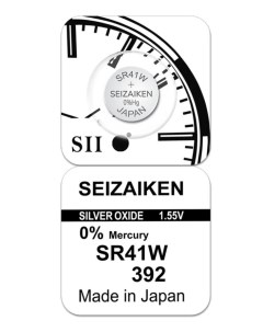 Батарейка 392 SR41W Silver Oxide 1 55V 1 шт Seizaiken