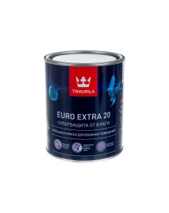 EURO EXTRA 20 краска моющаяся для влажных помещений база A 0 9 21350 Tikkurila