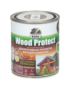 Пропитка Wood Protect для дерева бесцветная 0 75 л Dufa