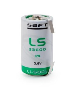 Литиевая батарейка D LS 33600CNRD с лепестковыми выводами Saft