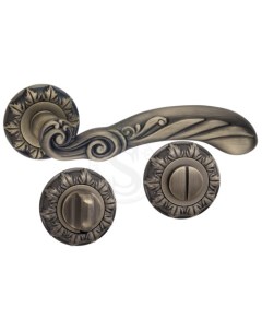 Ручка дверная и поворотная комплект РЕНЦ Паола Античная бронза матовая Renz