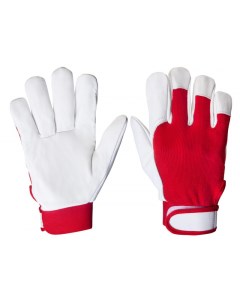 Перчатки кожаные рабочие JetaSafety JLE301 7 цв красный белый р S Jeta safety