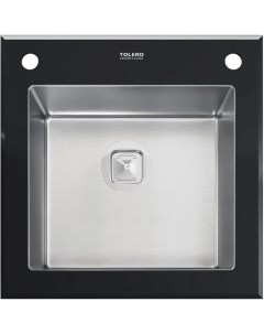 Кухонная мойка Glass TG 500B черное стекло нержавеющая сталь Tolero