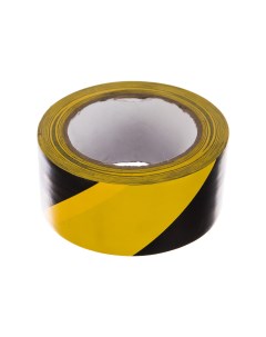 Клейкая сигнальная лента 50мм x 33м желто чёрная PVC 0663350 Folsen