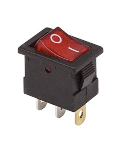 Выключатель клавишный Mini ON OFF красный с подсветкой 12В 15А 3с 36 2170 Rexant
