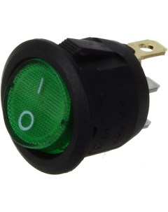 Выключатель d23мм 3 контакта 2 положения зеленый с подсветкой Nobrand