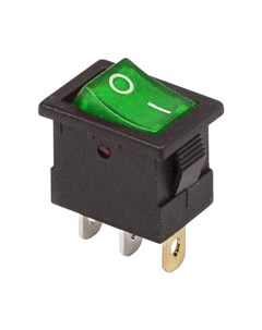 Выключатель клавишный Mini ON OFF зеленый с подсветкой 36 2173 Rexant