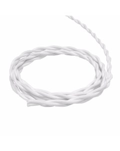 Электрический кабель провод витой в ретро стиле Белый 2 1 5 20м Винтаж