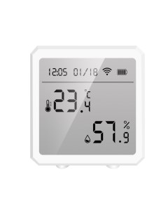 Умный WiFi датчик температуры и влажности Terem Тechno квадратный для умного дома Tuya бел Terem techno