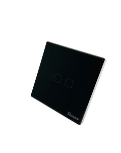 2 клавишный выключатель света T3EU2C WiFi цвет черный Sonoff