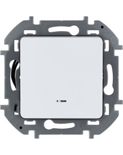 INSPIRIA Белый Выключатель одноклавишный с подсветкой индикацией 10 AX 250 В Legrand