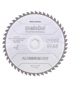 Диск пильный Aluminium Cut Professional 190x30 мм 52Z FZ TZ 5neg 628296000 Metabo