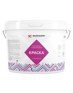 Силиконовая краска для фасадных работ белый 14 кг Е Кр 3681 14 Ecoroom