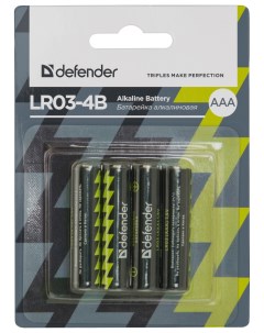 Батарейка LR03 4B 4 шт Defender