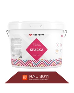 Краска резиновая фасадная RAL 3011 коричнево красный 1 3 кг Ecoroom