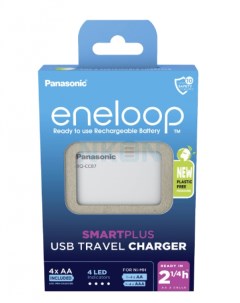 Зарядное устройство Eneloop Smart Quick Kit с USB 4 слота 4 аккумулятора AA 2000мА ч Panasonic